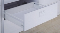 Silky White Color Tandem Box Drawer System with Square bar and Soft Closing Slide For Kitchen Cabinet